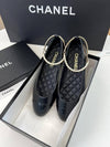 Ballerina Flat Shiny Lambskin Metal Imitation Pearls & Black - CHANEL - BALAAN 4