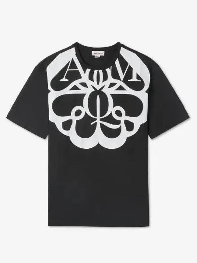 Logo Print Short Sleeve T Shirt White Black 678406QZAD40520 - ALEXANDER MCQUEEN - BALAAN 1