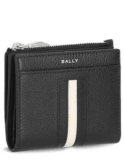 Ribon Logo Leather Half Wallet Black - BALLY - BALAAN 2