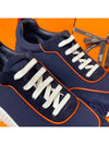 Men's Bouncing Sneakers Neoprene Marine Blue H Orange Logo - HERMES - BALAAN 6