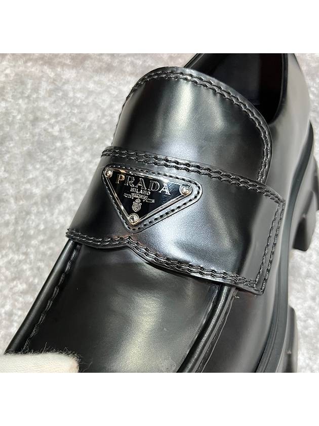 Monolith Brushed Leather Loafers Black - PRADA - BALAAN 6