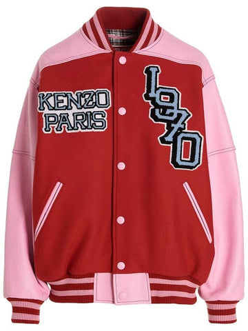 Tiger Varsity Wool Bomber Jacket Medium Red - KENZO - BALAAN 1