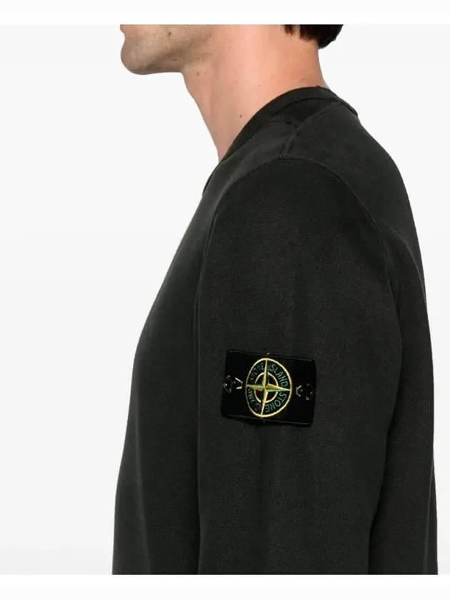 Wappen Patch Crew Neck Cotton Sweatshirt Lead Grey - STONE ISLAND - BALAAN 6