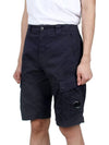 Stretch Satin Cargo Shorts Navy - CP COMPANY - BALAAN 5