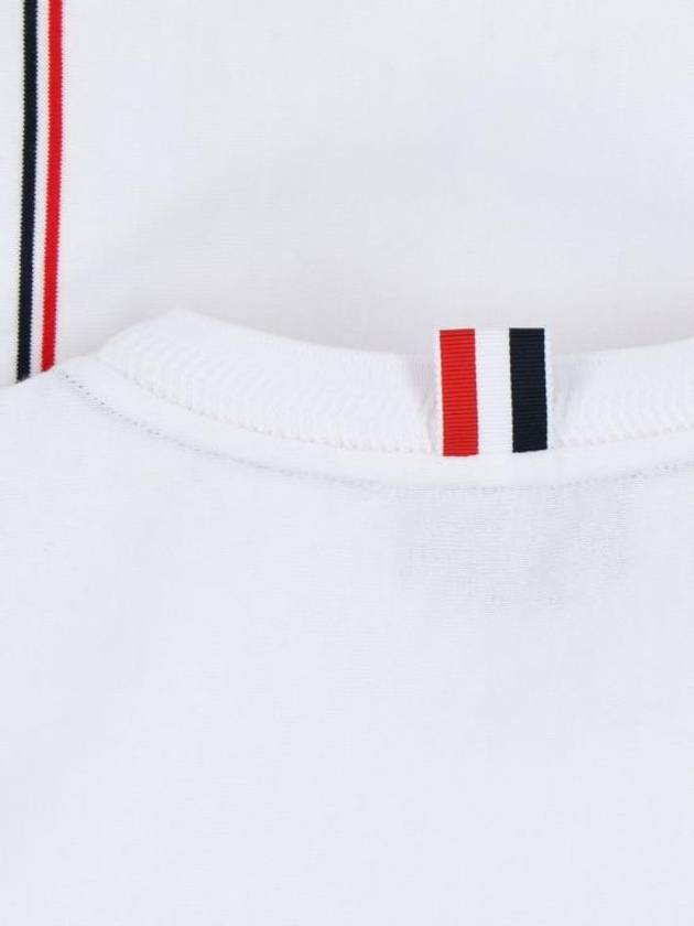 RWB Stripe Cotton Short Sleeve T-shirt White - THOM BROWNE - BALAAN 6