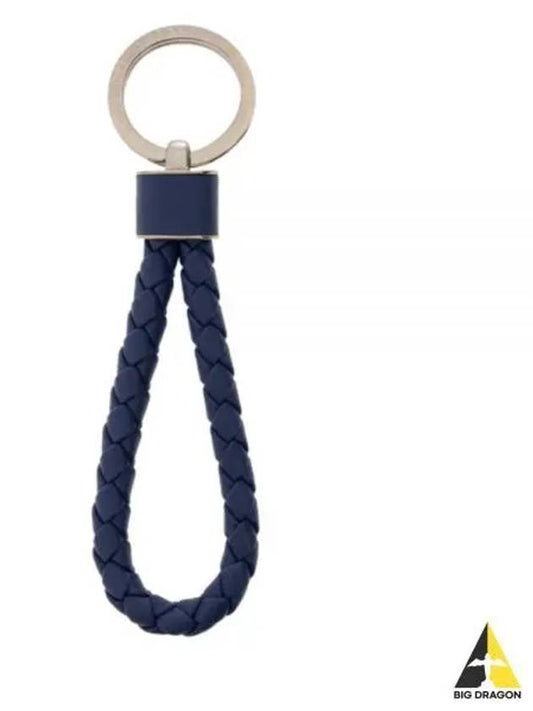 Intrecciato Leather Key Holder  Navy - BOTTEGA VENETA - BALAAN 2