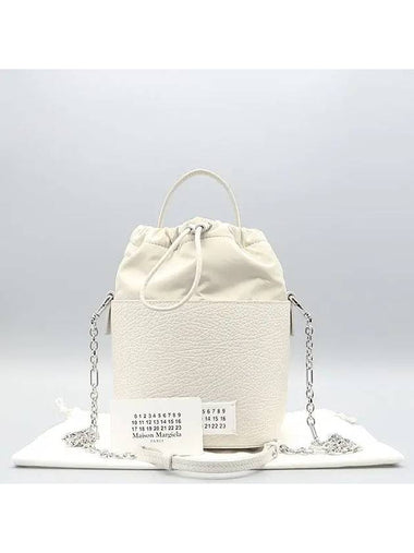 Maison Margiela S61WG0035 White 5AC Small Bucket Chain Tote Bag Shoulder Strap 2WAY - MAISON MARGIELA - BALAAN 1