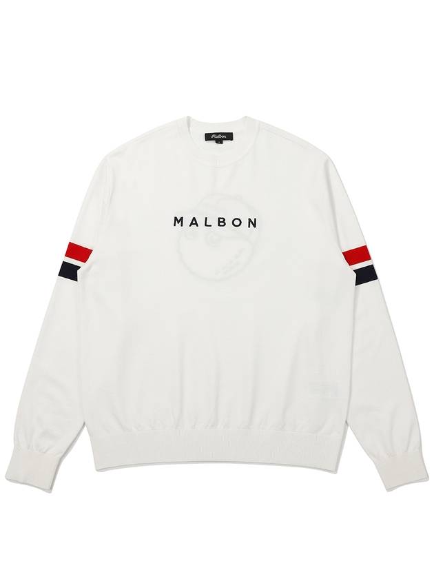 Basic Bucket Denny Sweater OFF WHITE MAN - MALBON GOLF - BALAAN 1