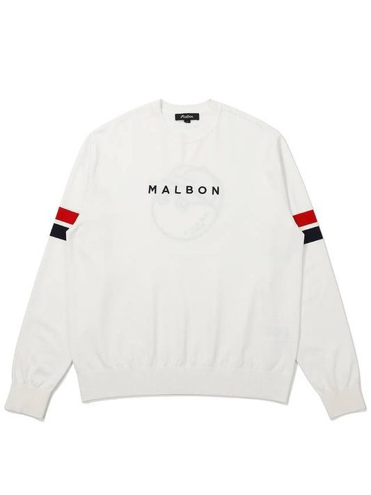 Basic Bucket Denny Sweater OFF WHITE MAN - MALBON GOLF - BALAAN 1