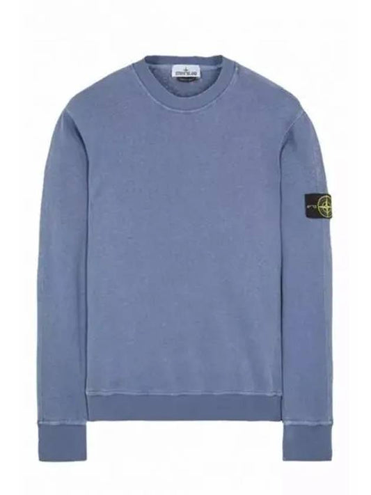 Logo Patch Crew Neck Sweatshirt Navy - STONE ISLAND - BALAAN 2