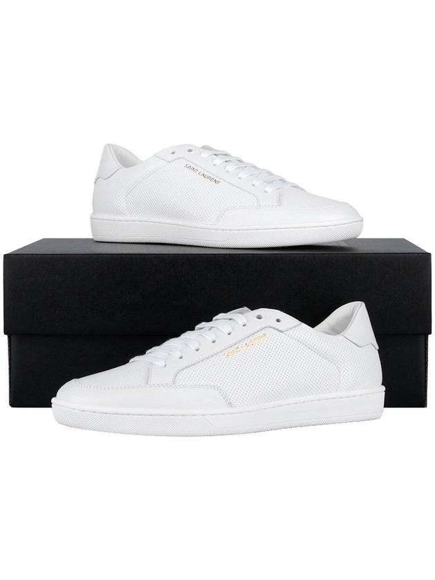 Court Classic Perforated Leather Low Top Sneakers White - SAINT LAURENT - BALAAN 11