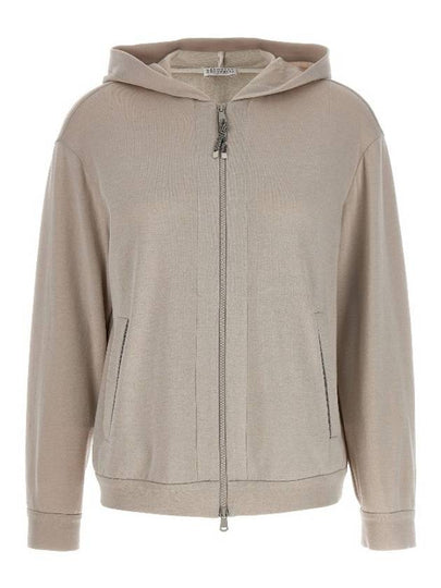 Women's Monilli French Terry Zip-Up Hoodie Grey - BRUNELLO CUCINELLI - BALAAN 2