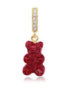 NOSTALGIA BEAR RED VELVET PAVE CONNECTOR Nostalgia Haribo bear red velvet cubic pendant charm - CRYSTAL HAZE - BALAAN 1