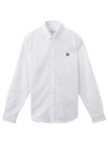 Fox Head Embroidery Long Sleeve Shirt White - MAISON KITSUNE - BALAAN 2