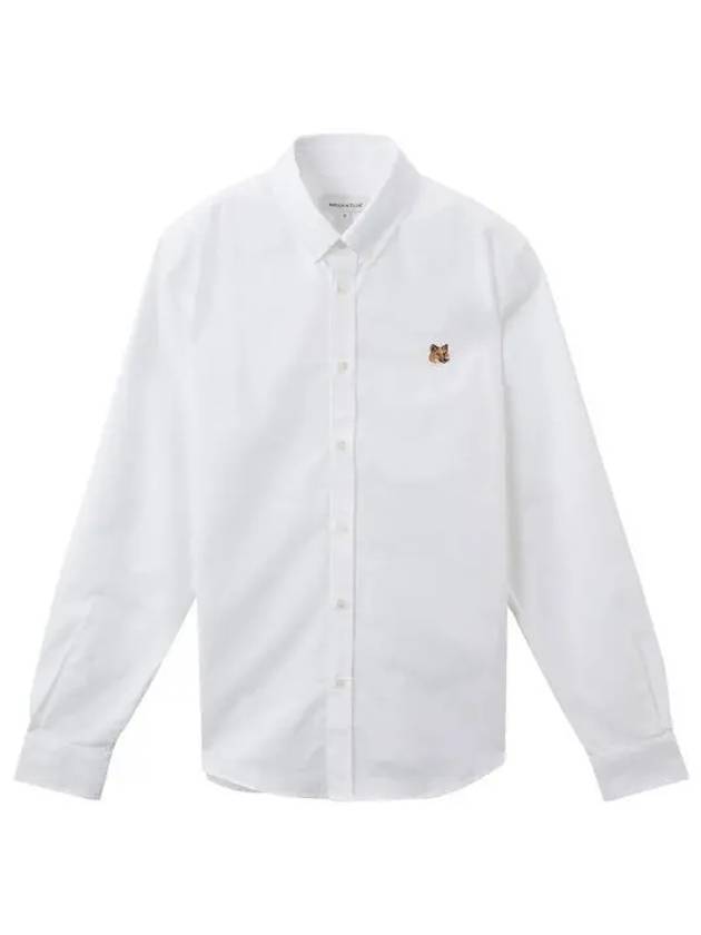 Fox Head Embroidery Long Sleeve Shirt White - MAISON KITSUNE - BALAAN 2