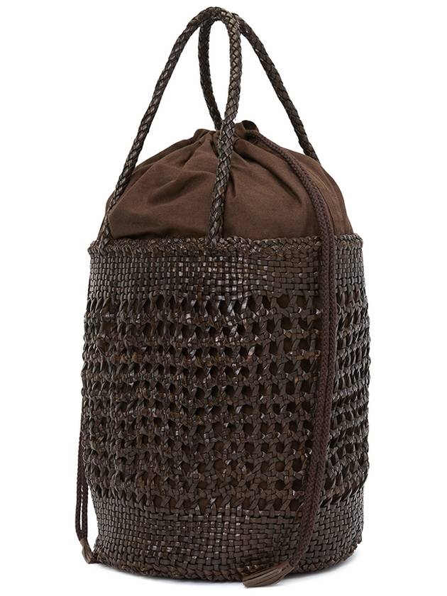 Handwoven Basket Big Bucket Bag Dark Brown - DRAGON DIFFUSION - BALAAN 3