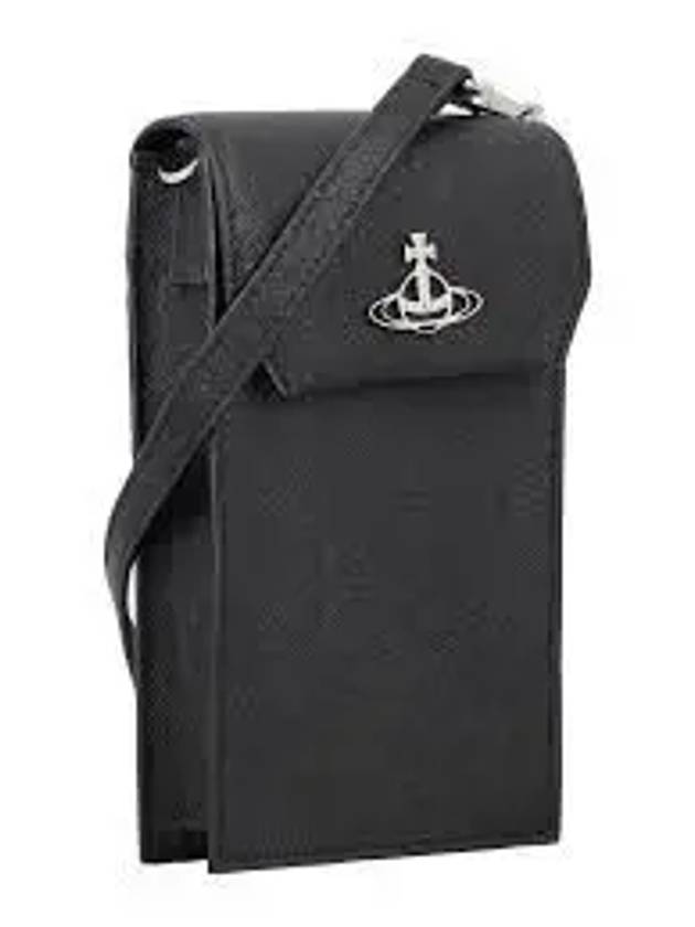 Logo Shiny Patent Phone Case Cross Bag Black - VIVIENNE WESTWOOD - BALAAN 2