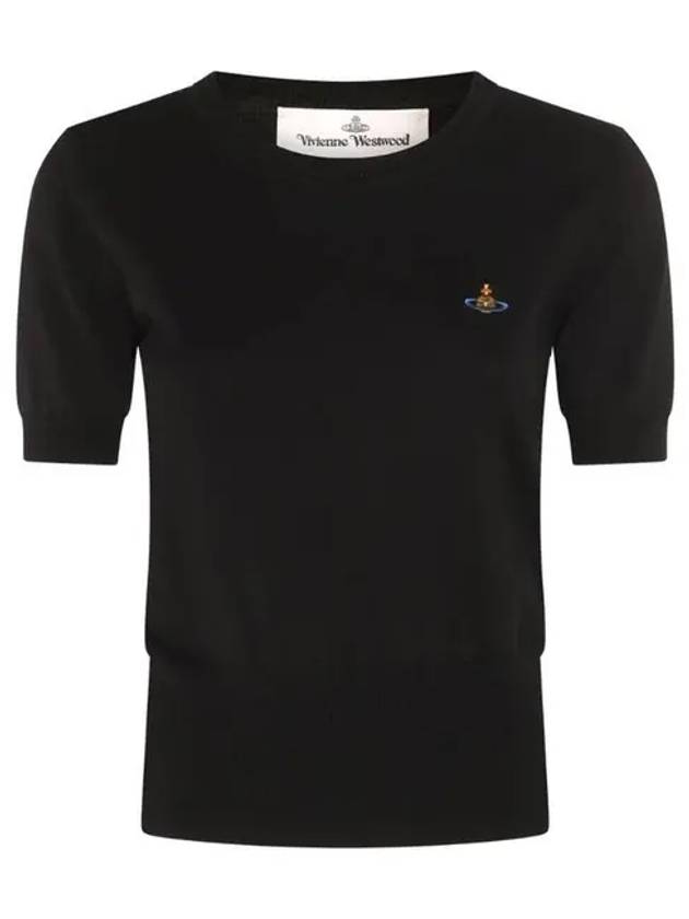 ORB Logo Short Sleeve Knit Top Black - VIVIENNE WESTWOOD - BALAAN 2