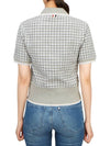 Checked Tweed Shrunken Short Sleeve Polo Grey - THOM BROWNE - BALAAN 6