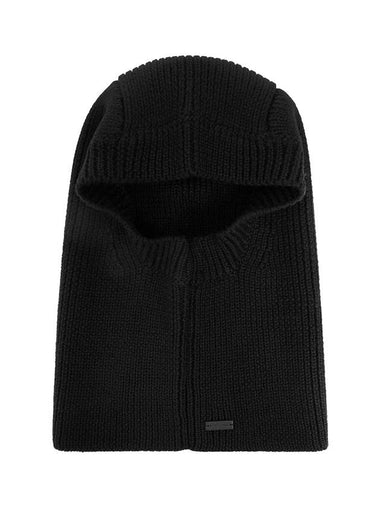 Rib Wool Large Balaclava Black - SAINT LAURENT - BALAAN 1