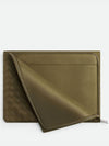 Intrecciato Half-Zip Clutch Bag Green - BOTTEGA VENETA - BALAAN 3