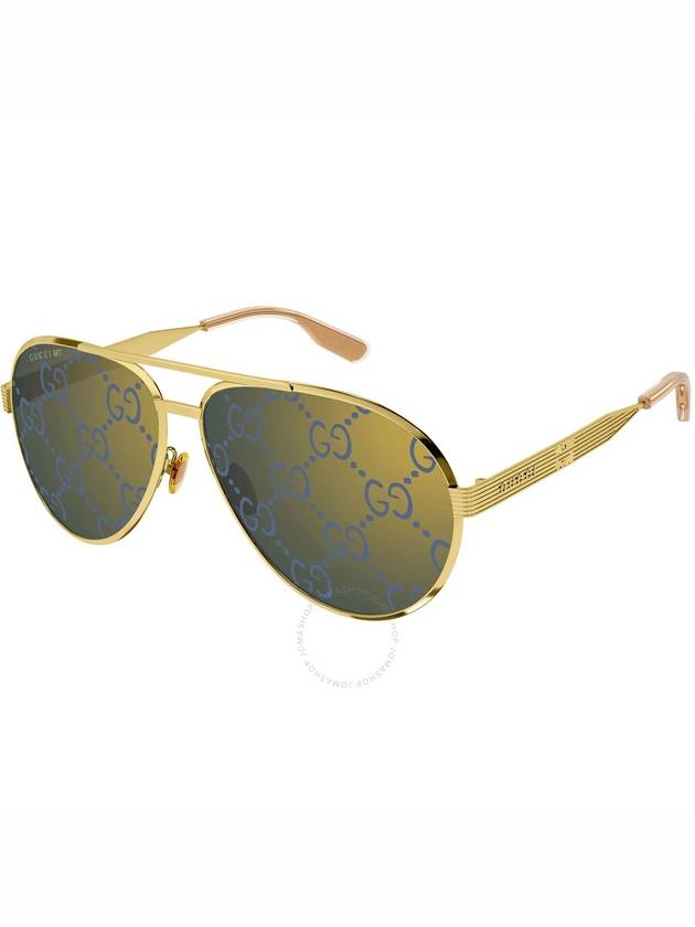 GG Pilot Frame Sunglasses Gold - GUCCI - BALAAN 2