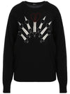 Men's Heart Sword Cashmere Knit Top Black - VALENTINO - BALAAN 1