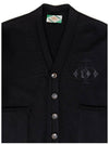 Men's Logo Knit Cardigan Black I1WC01BK - IOEDLE - BALAAN 5