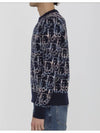 Oblique Jacquard Wool Knit Top Navy - DIOR - BALAAN 4