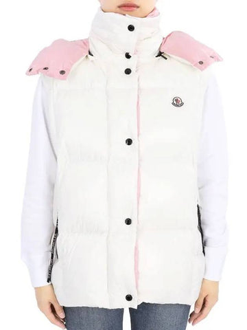 Women s LUZULE down padded vest ivory pink 1A00139 68950 034 - MONCLER - BALAAN 1