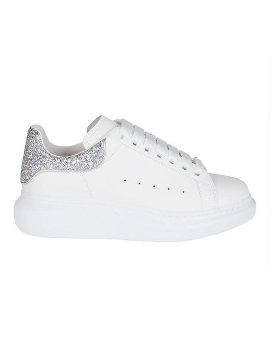 Oversole Glitter Tab Low Top Sneakers White - ALEXANDER MCQUEEN - BALAAN 1