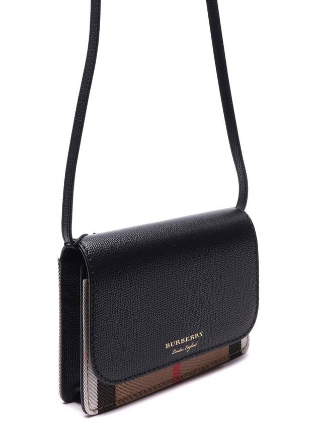 Hampshire House Check Crossbody Bag Black - BURBERRY - BALAAN 4