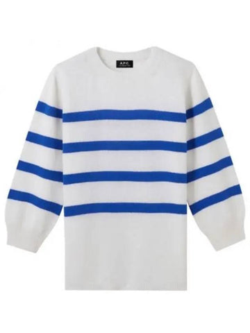 APC Women s Ridge Stripe Knit White Navy WVBAI F23056 - A.P.C. - BALAAN 1