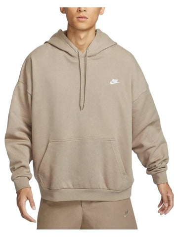 Club Fleece Oversized French Terry Pullover Hoodie Khaki - NIKE - BALAAN 1