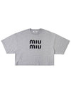 embroidered logo crop t-shirt MJN445 12YZ F0031 - MIU MIU - BALAAN 11