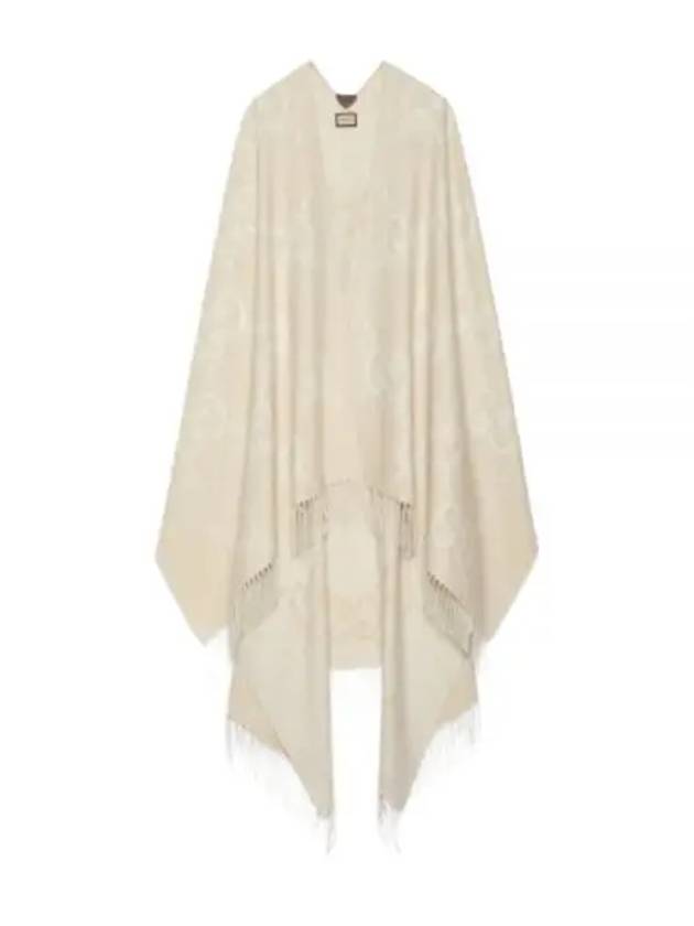 Reversible Jumbo GG Cashmere Cape Camel White - GUCCI - BALAAN 2