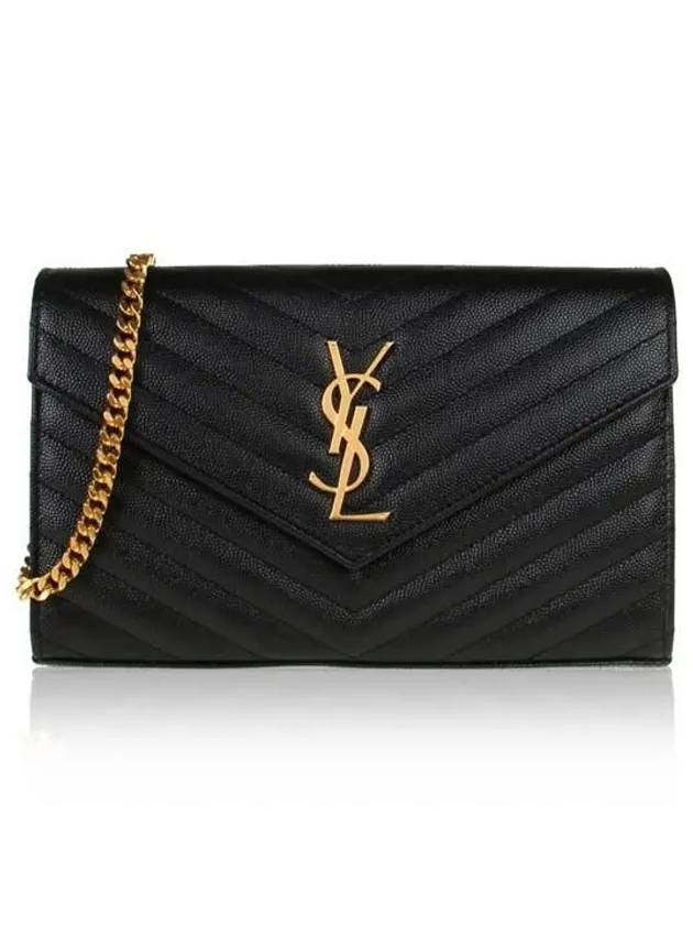 Monogram Matelasse Chain Shoulder Bag Black - SAINT LAURENT - BALAAN 2