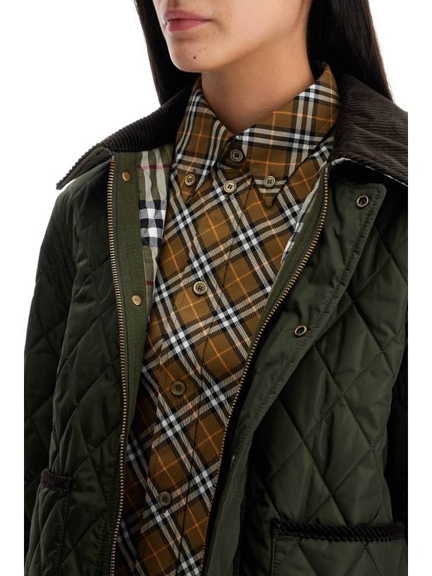 Cropped Quilted Nylon Jacket Shale Brush - BURBERRY - BALAAN 5