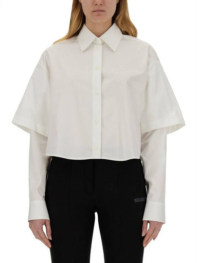 blouse shirt OWGE022S24FAB003 0101 WHITE WHIT - OFF WHITE - BALAAN 2