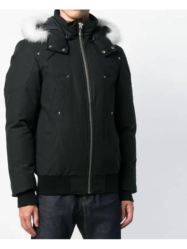 Men's Ballistic Bomber Jacket White Fox Fur Black - MOOSE KNUCKLES - BALAAN 5