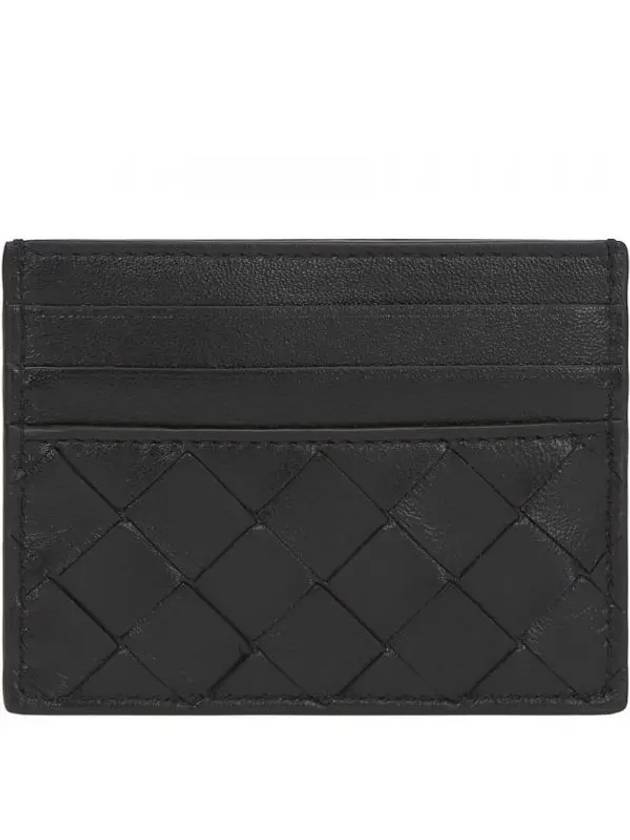 Intrecciato Leather Credit Card Case Black - BOTTEGA VENETA - BALAAN 2