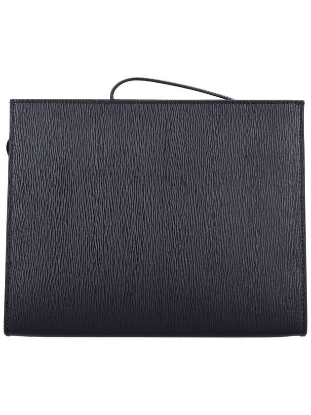 Men's Gancini Logo Leather Clutch Bag Black - SALVATORE FERRAGAMO - BALAAN 5