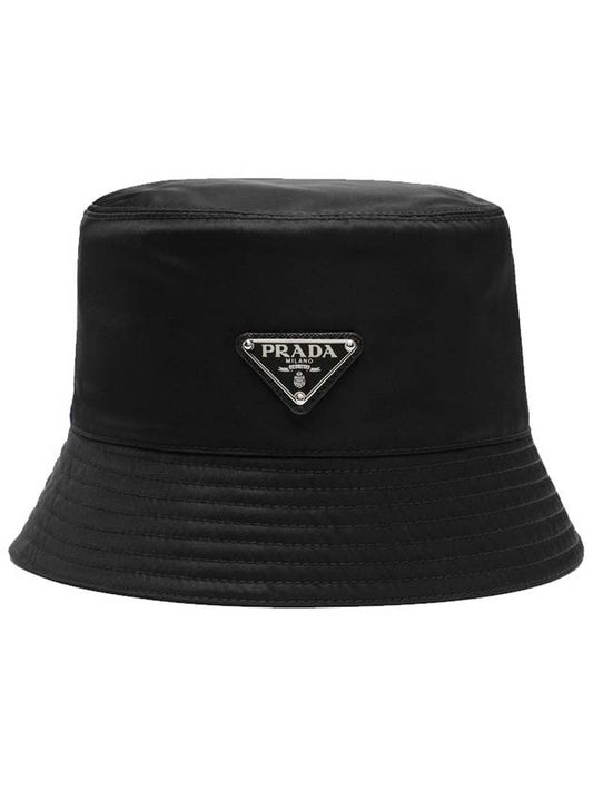 Re-Nylon Triangle Logo Bucket Hat Black - PRADA - BALAAN 2