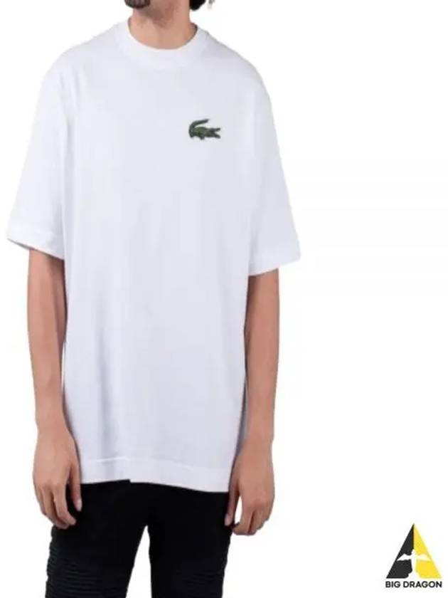 Crocodile Loose Fit Large Short Sleeve T Shirt White - LACOSTE - BALAAN 2