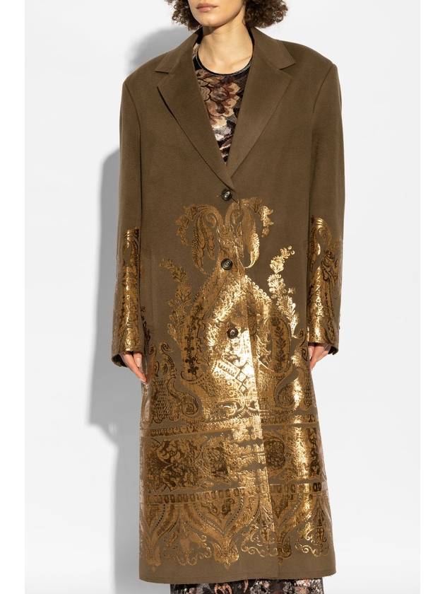 Etro Coat With Shimmering Print, Women's, Brown - ETRO - BALAAN 3