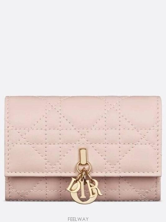 XS Lady Cannage Lambskin Half Wallet Powder Pink - DIOR - BALAAN 2