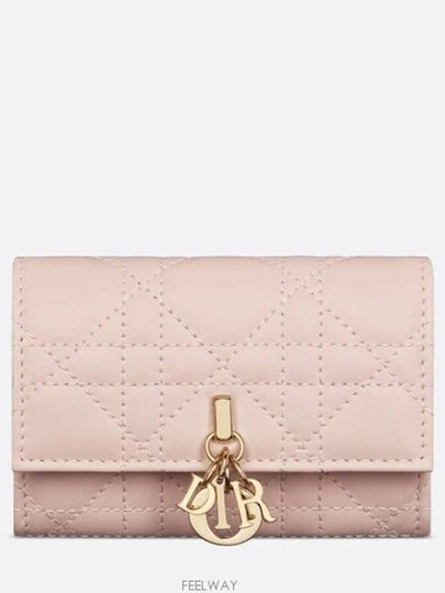 XS Lady Cannage Lambskin Half Wallet Powder Pink - DIOR - BALAAN 2