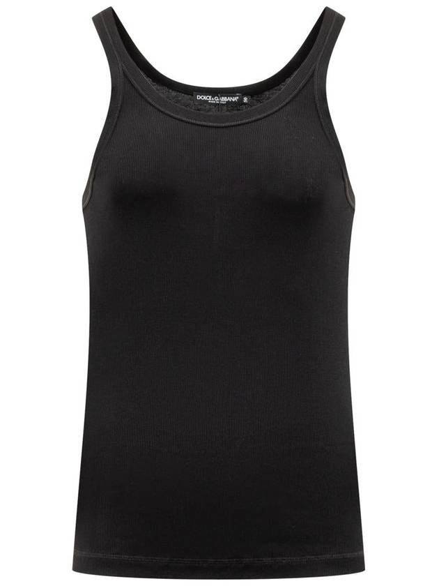 Ribbed Knit Tank Sleeveless Black - DOLCE&GABBANA - BALAAN 2