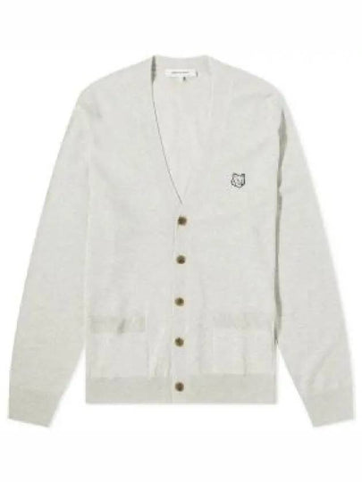 Bold Fox Head Patch Regular Cardigan Grey - MAISON KITSUNE - BALAAN 2