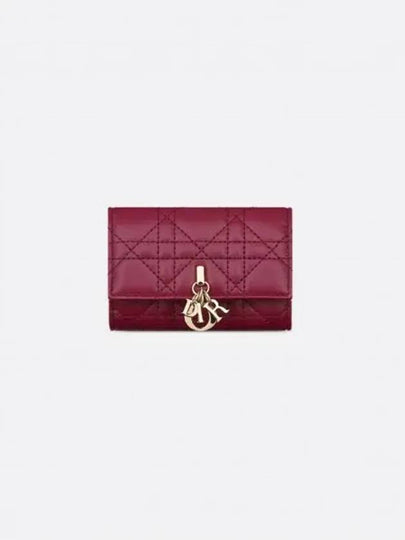 XS Lady Cannage Lambskin Half Wallet Deep Fuchsia - DIOR - BALAAN 2